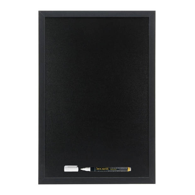 Zwart krijtbord/schoolbord met 1 stift 40 x 60 cm - Krijtborden