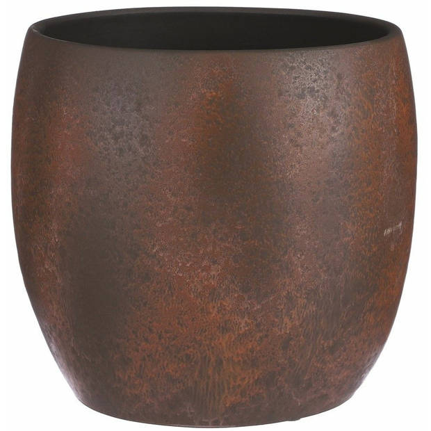 Mica Decorations Bloempot/plantenpot - 2x - roest/terracotta bruin - voor kamerplant - H31 x D33 cm - Plantenpotten