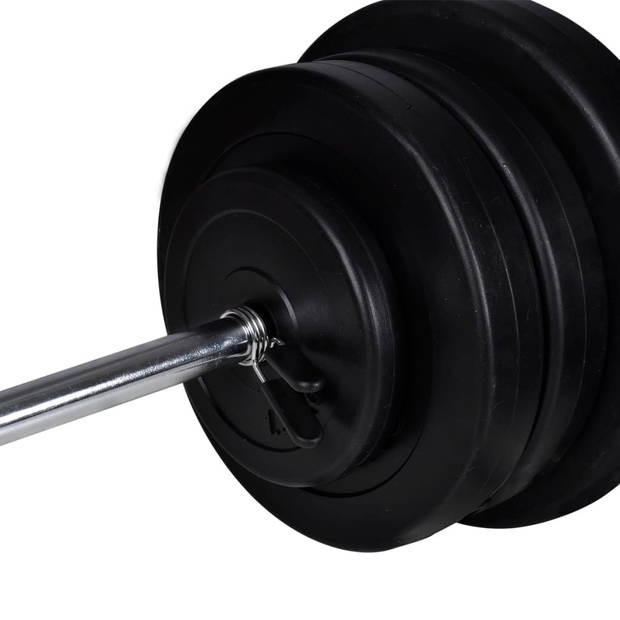 The Living Store Halterset - Ergonomisch ontworpen - 1 barbell - 2 dumbbells - 16 gewichtsschijven