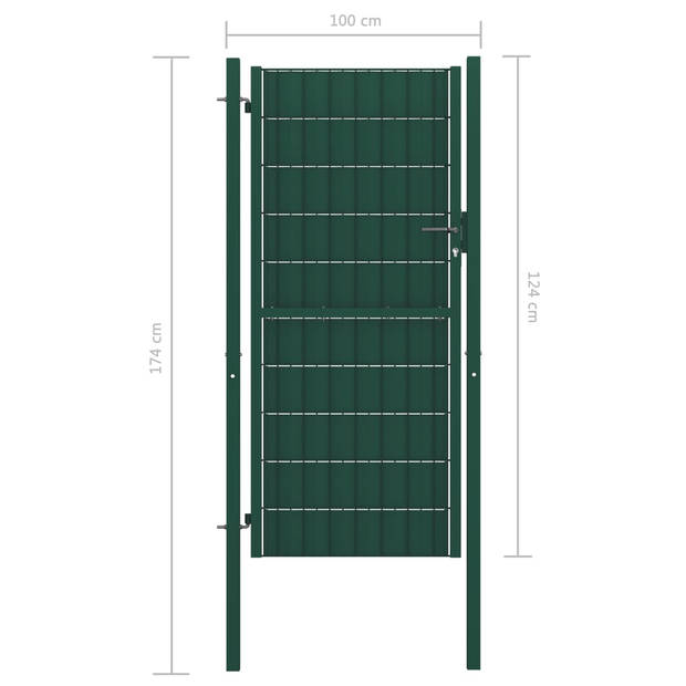 The Living Store Tuinpoort - PVC-folie en staal - 100 x 124 cm - Groen