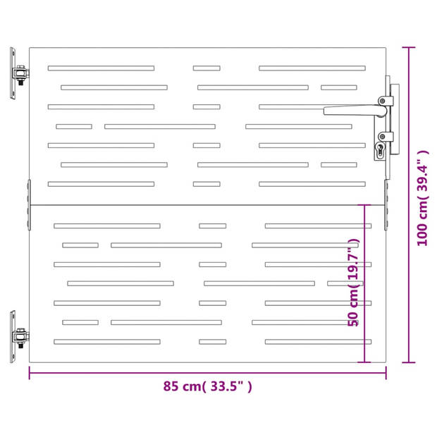 The Living Store Poort - Cortenstaal - 85 x 3 x 100 cm - Lasergesneden