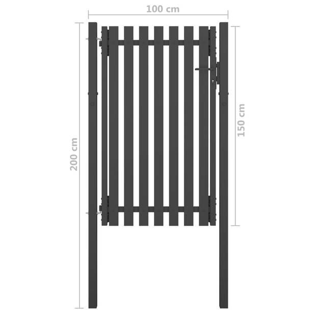 The Living Store Poort 1x2 m staal antraciet - Tuinpoort