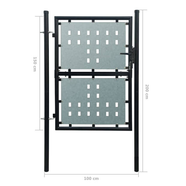 The Living Store Hekpoort - Staal - 100x200 cm - Zwart