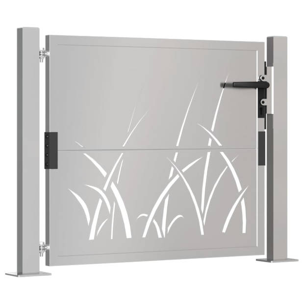 vidaXL Poort grasontwerp 105x80 cm cortenstaal