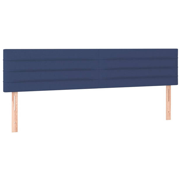 vidaXL Boxspring met matras stof blauw 160x200 cm