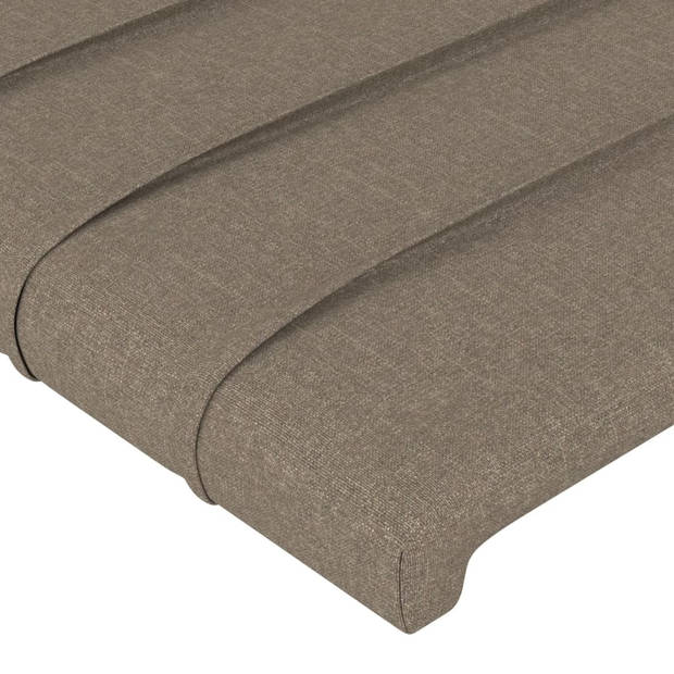 vidaXL Hoofdbord met randen 103x16x118/128 cm stof taupe