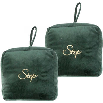 Cosy & Trendy deurstopper - 2x - 1.4 kg - donkergroen - met oppak lus - Deurstoppers