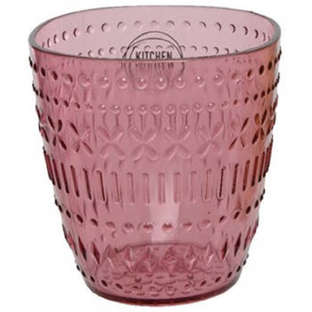 Drinkglas/beker - kunststof - 250 ml - roze - Drinkglazen