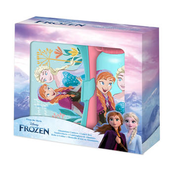 Disney Frozen&nbsp;lunchbox set voor kinderen - 2-delig - roze - aluminium/kunststof&nbsp; - Lunchboxen