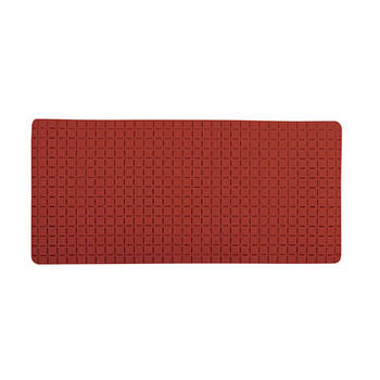 MSV Douche/bad anti-slip mat badkamer - rubber - terracotta - 76 x 36 cm - Badmatjes