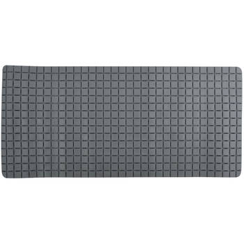 MSV Douche/bad anti-slip mat badkamer - rubber - grijs - 76 x 36 cm - Badmatjes