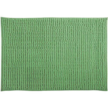 MSV Badkamerkleed/badmat - kleedje voor op de vloer - groen - 60 x 90 cm - Microvezel - Badmatjes