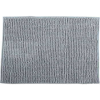 MSV Badkamerkleed/badmat tapijtje voor op de vloer - lichtgrijs - 50 x 80 cm - Microvezel - Badmatjes