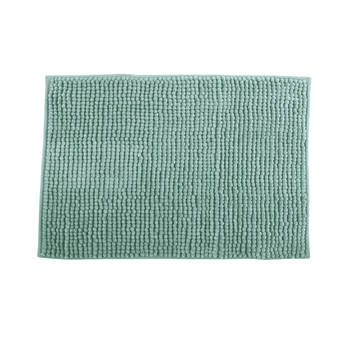 MSV Badkamerkleed/badmat - kleedje voor op de vloer - lichtgroen - 60 x 90 cm - Microvezel - Badmatjes