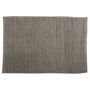 MSV Badkamerkleed/badmat tapijtje voor op de vloer - beige - 50 x 80 cm - Microvezel - Badmatjes