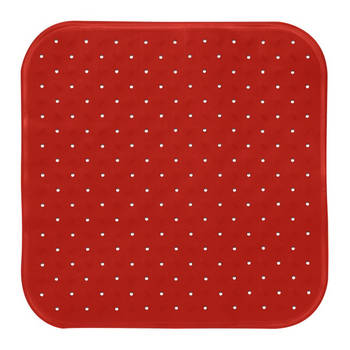 MSV Douche/bad anti-slip mat badkamer - rubber - terracotta - 54 x 54 cm - Badmatjes