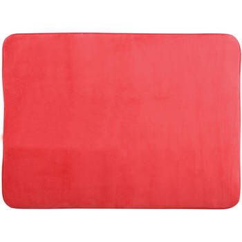 MSV Badkamerkleedje/badmat tapijt - voor op de vloer - rood - 50 x 70 cm - Badmatjes