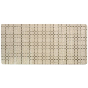 MSV Douche/bad anti-slip mat badkamer - rubber - beige - 76 x 36 cm - Badmatjes