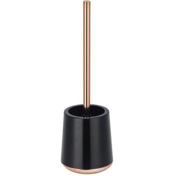 MSV Coruna Toilet/WC-borstel houder - kunststof - zwart/koper - 38 cm - Toiletborstels
