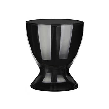 Glasmark Eierdopjes - set 12x - porselein - zwart - 6 cm - in luxe stijl - Eierdopjes