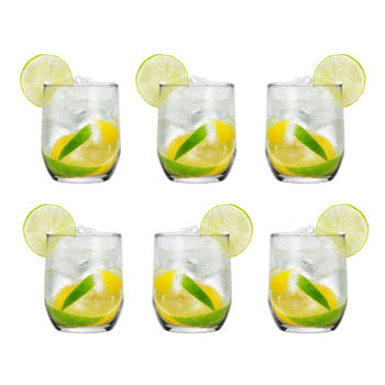 Glasmark Drinkglazen/waterglazen Tumblers - transparant glas - 6x stuks - 300 ml - Drinkglazen