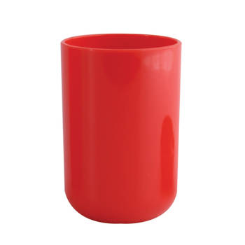 MSV Badkamer drinkbeker Porto - PS kunststof - rood - 7 x 10 cm - Tandenborstelhouders