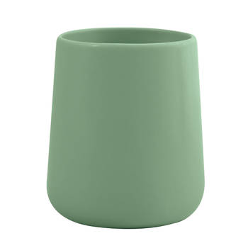 MSV Badkamer drinkbeker Malmo - Keramiek - groen - 8 x 10 cm - Tandenborstelhouders