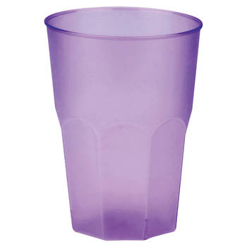 Santex drinkglazen frosted - lila paarsA - 6xA - 420 ml - onbreekbaar kunststof - Cocktailglazen - Drinkglazen