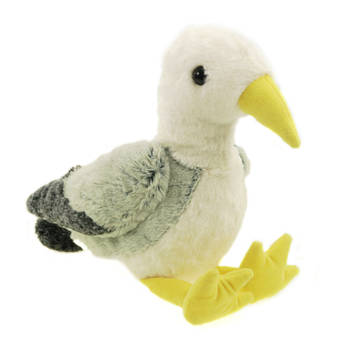 Creation pluche zeemeeuw knuffeldier - grijs/wit - met geluid - 40 cm - Vogel knuffels