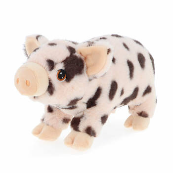 Keel Toys pluche varken/biggetje knuffeldier - roze gevlekt - lopend - 28 cm - Knuffel boederijdieren