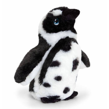 Keel Toys pluche Humboldt pinguin knuffeldier - wit/zwart - staand - 18 cm - Knuffeldier