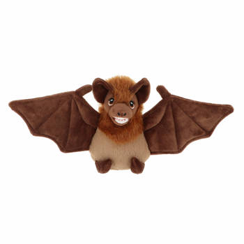 Keel Toys pluche vleermuis knuffeldier - bruin - vliegend - 15 cm - Knuffeldier