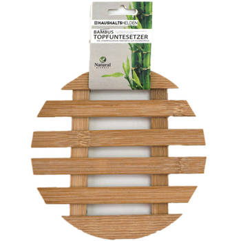 Haushaltshelden pannenonderzetter - rond - D17 cm - bamboe hout - Panonderzetters