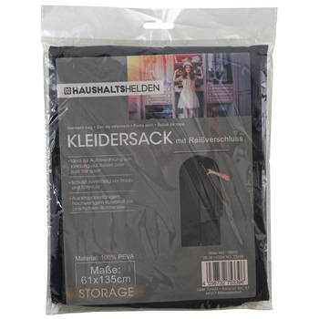 Kledinghoes beschermhoes met rits - zwart - polyester - 61 x 135 cm - Kledinghoezen