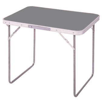 Sunnydays camping tafel - aluminium - opvouwbaar - grijs - L80 x B60 x H70 cm&nbsp;- Bijzettafels - Campingtafels