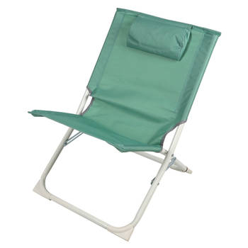 Sunnydays Havana camping/strand stoel - aluminium - inklapbaar - groen - L49 x B62 x H61 cm - Campingstoelen