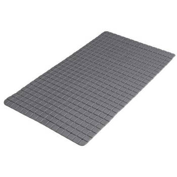 Urban Living Badkamer/douche anti slip mat - rubber - voor op de vloer - antraciet - 39 x 69 cm - Badmatjes