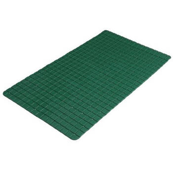 Urban Living Badkamer/douche anti slip mat - rubber - voor op de vloer - donkergroen - 39 x 69 cm - Badmatjes