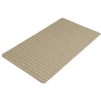 Urban Living Badkamer/douche anti slip mat - rubber - voor op de vloer - beige - 39 x 69 cm - Badmatjes