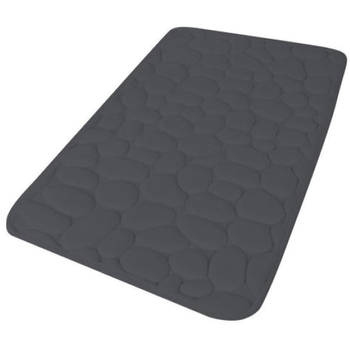 Urban Living Badkamerkleedje/badmat tapijt - memory foam - antraciet - 50 x 80 cm - Badmatjes