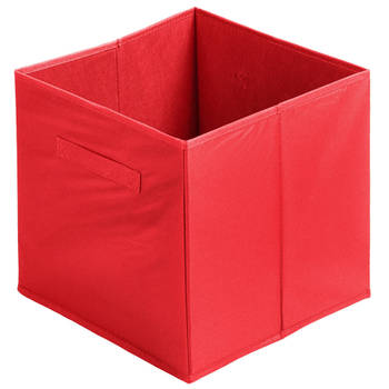 Urban Living Opbergmand/kastmand Square Box - karton/kunststof - 29 liter - rood - 31 x 31 x 31 cm - Opbergmanden