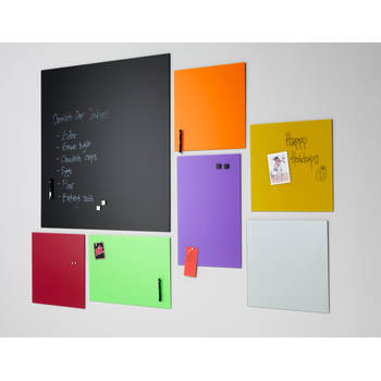 NAGA - Magnetisch Glasbord - Oranje - 45 x 45 cm - Geschikt voor whiteboard markers