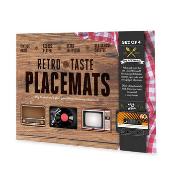 Vintage Retro Placemats - Groen/Zwart