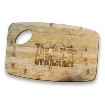 The Grillfather Snijplank - Bamboe - Ingebrand Logo - 38x25 cm - Bamboe Snijplank - Godfather Cutting Board -