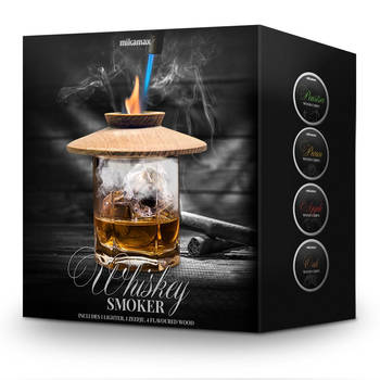 Whisky s/moker – Complete Set – 4-delig - Incl. 4 Aromas, Aansteker, Schoonmaakborstel en Gaas – Rookapparaat - Original