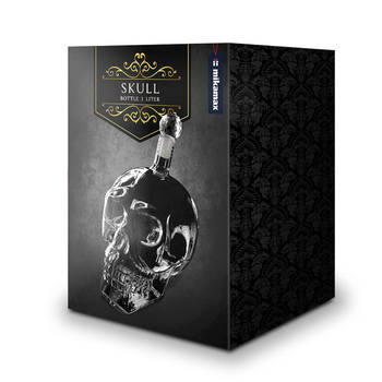 Skull bottle - 1 Liter - Schedel - Whiskey Karaf - Whiskey Decanter - Groen/Zwart