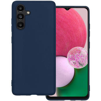 Basey Samsung Galaxy A13 5G Hoesje Siliconen Hoes Case Cover - Donkerblauw