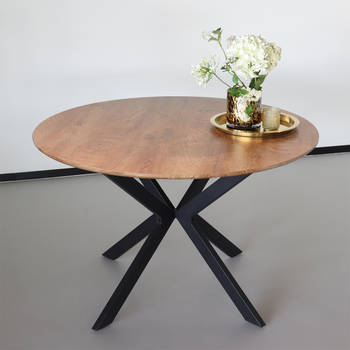 Eettafel rond Ronsi bruin 130cm ronde tafel