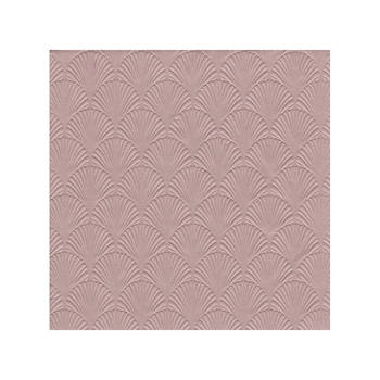 16x Luxe 3-laags servetten met patroon oud roze 33 x 33 cm - Feestservetten