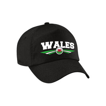 Wales landen pet / baseball cap zwart voor volwassenen - Verkleedhoofddeksels